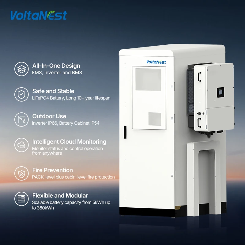 VoltaNest All-In-One C&I ESS Solar Power Energy Storage System 50KW/60KW/120kwh/112kwh Wholesale Solar Batteries Lifepo4 Type