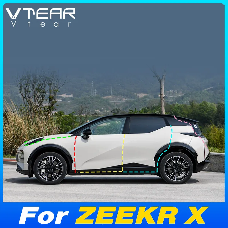 Vtear Car Door Gap Seal Strip Cover Sound Insulation Protective Stickers Molding Decoration Accessories For ZEEKR X ME YOU 2024