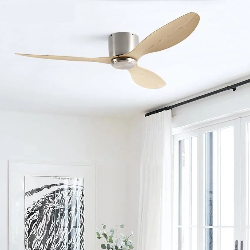 FUMANJIA Ultra-Thin DC Ceiling Fan with Remote - 6-Speed Silent, 3 ABS Blades, Ideal for Low Ceilings & Minim Spaces（No Light）