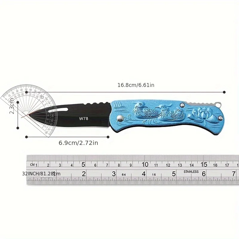 Outdoor Colored Mandarin Duck Aluminum Handle Folding Knife Portable and Unpacking Outdoor Self Defense Knife