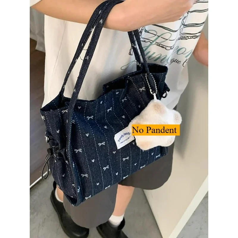 

2025 New Korean Bucket Versatile Handbag Crossbody Bags Cowboy Canvas Bag for Women