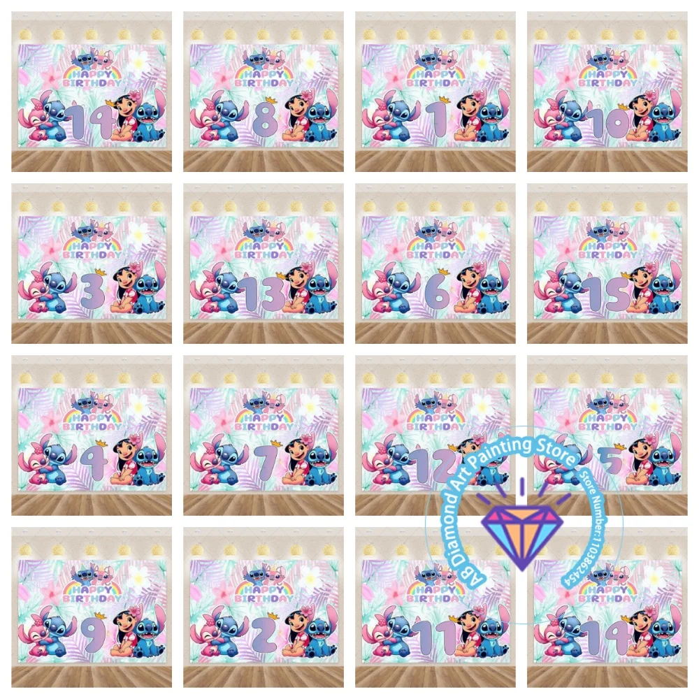 

Lilo&StitcheAB Diamond Painting Kit Square Round Diamond 5D DIY Mosaic Handmade Art Birthday Exquisite Gift Crafts Home Decor