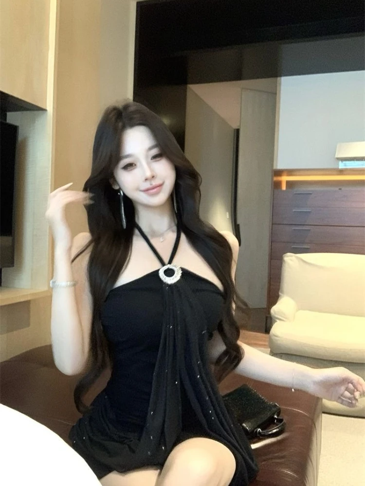 

Fashion Two Way Wear Bodycon Mini Dress Capelet Halter Neck Tube Top Summer Luxury Party Outfit Women