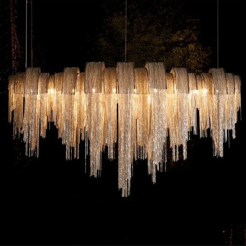 

New Design Chandeliers LED Aluminum Fixtures Luxury Light Gold/silver Living Room Decorative Light For