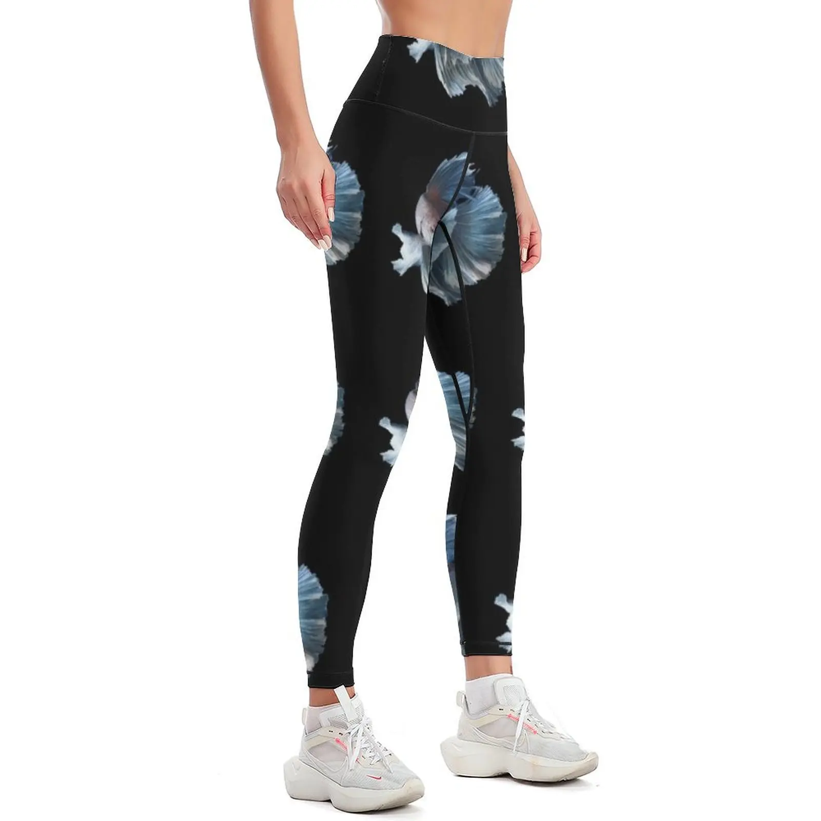 White Angel Siamese Betta Fish Leggings sporty woman push up legging gym Womens Leggings