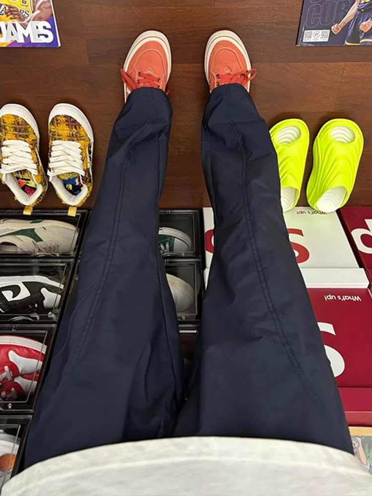 

Мужские нейлоновые брюки Navy Nylon Quick Dry для работы и повседневной носки, весна-осень, с косым кроем, модные, молодежные, активные, стильные