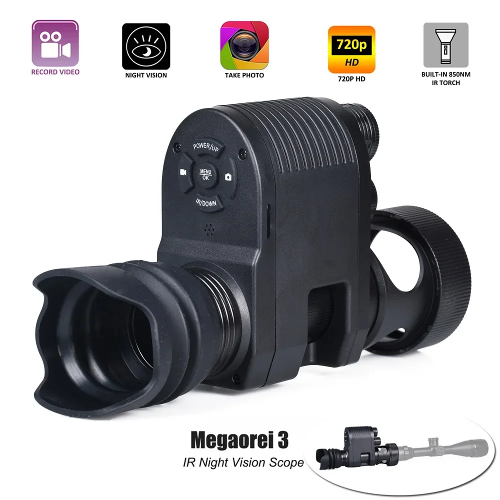 

M3 Night Vision Rifle Scope HD 720P Video Record Photo Taking Hunting Optical Sight Camera 850nm Laser Infrared Night Vision