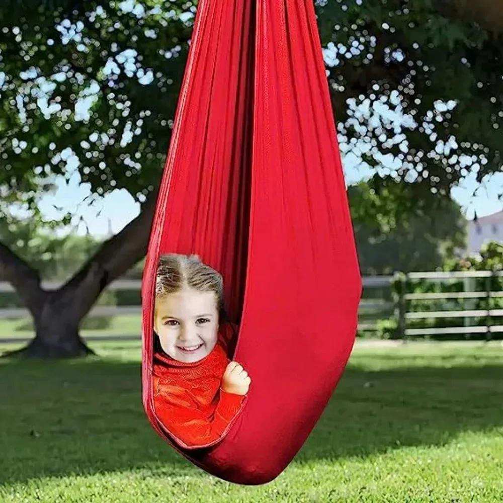 Adult Kids Swing Toy Therapy Elastic Hammock Hanging Chair Hammock Indoor Yoga Suspension Beds Hanging Autism Sensory Kids Swing