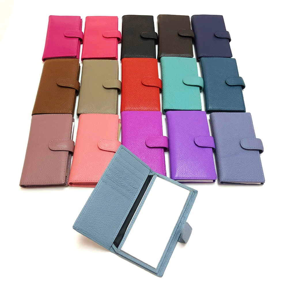Large Capacity Women Card Holder Custom Initials Genuine Leather Business Credit Card Case DIY Letters Men Long License Wallet