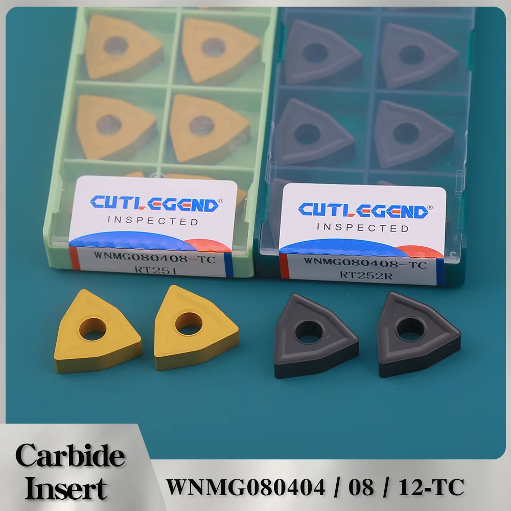 

10 шт. токарные инструменты с ЧПУ WNMG080404-TC WNMG080408- ​ ​ TC WNMG080412-TC Твердосплавные вставки RT251 Грубая обработка Внешние токарные инструменты