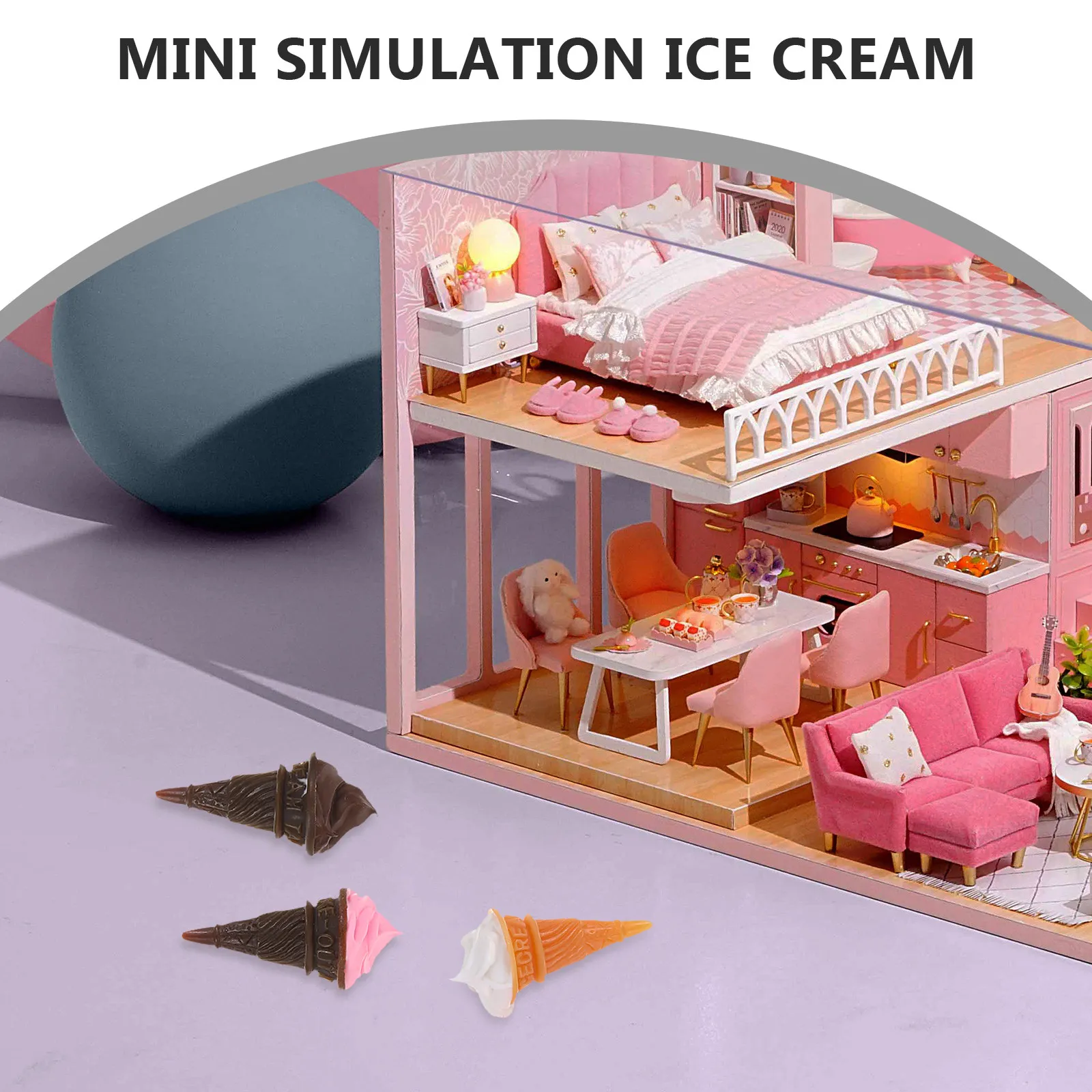 12Pcs Miniature Resin Ice Cream Decorations for Dollhouse Kitchen Decor Tiny Dessert Props Micro Landscape Accessories view 2