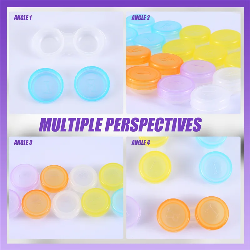 10 футляров для контактных линз — футляры для хранения L и R с цветовой кодировкой, случайный цвет (разноцветные)