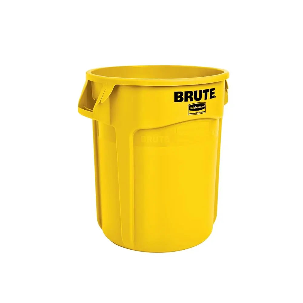 

Мусорный бак BRUTE Heavy-Duty, круглый, 10 галлонов, желтый, для уличного использования (для ландшафтных работ, строительства, ресторанов)