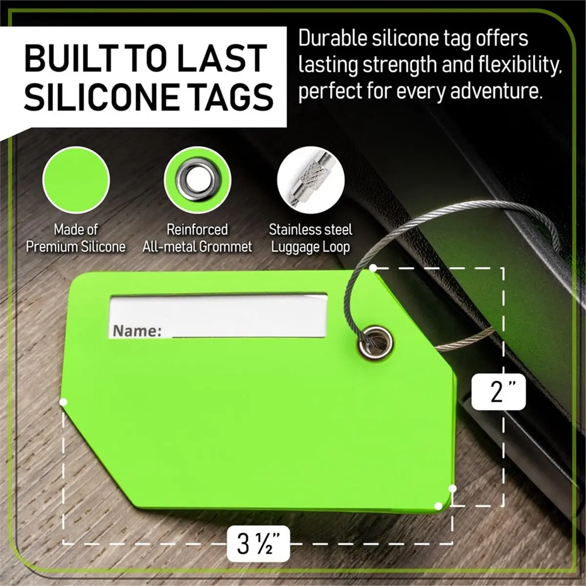Untethered 4-Pack Luggage Tag Set Tags for Suitcases & Travel Bags Easy Identification with Partial Privacy Cover