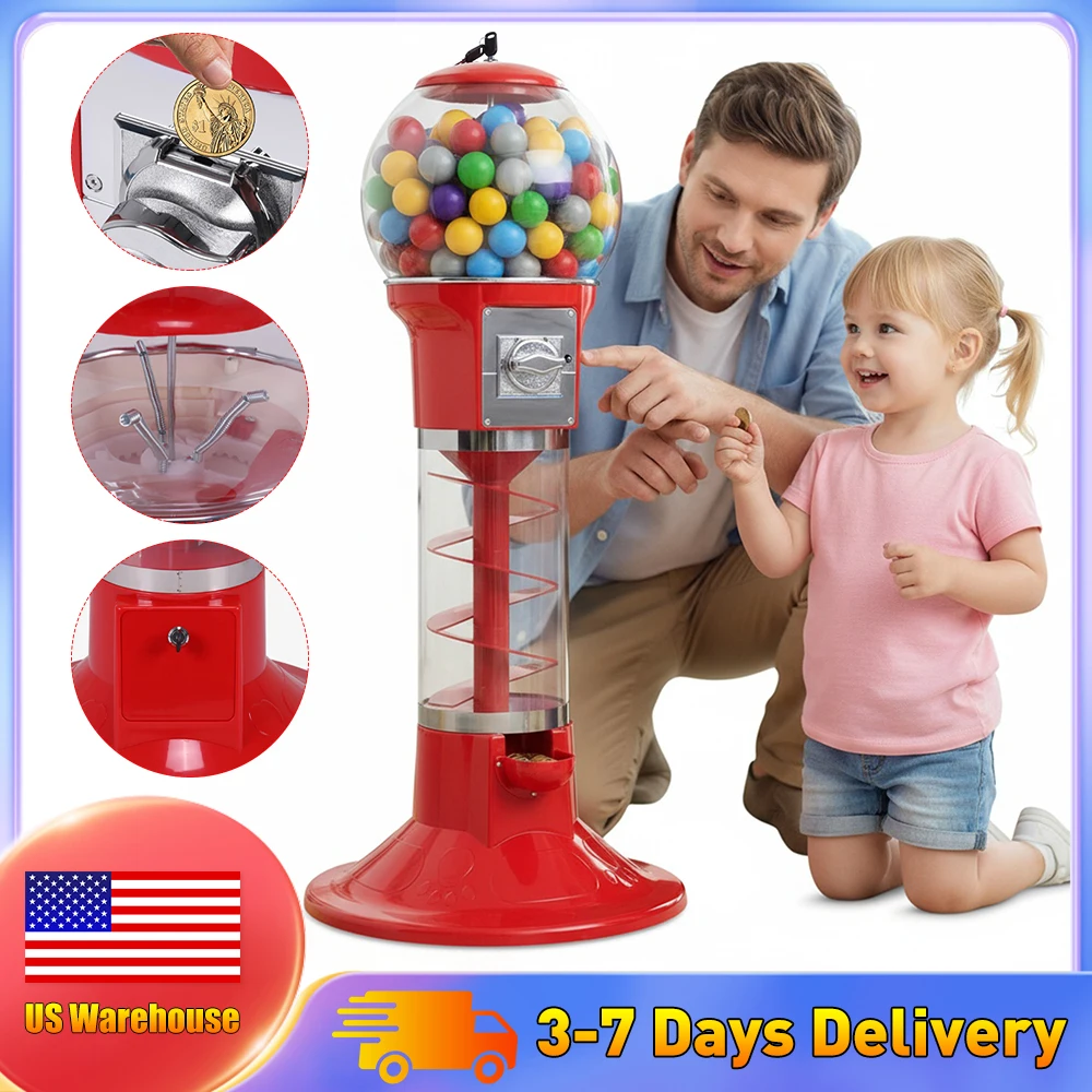 

Coin Operated Capsule Toys Vending Machine with Rotating Stand Large Capacity Gachapon Dispenser for Amusement Park Mall Commerc
