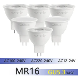 8PCS LED Spotlight MR16 in-line GU5.3 Base No Flicker Full Voltage AC/DC12V AC 110V 220V 8W Warm White Light Suitable for Home