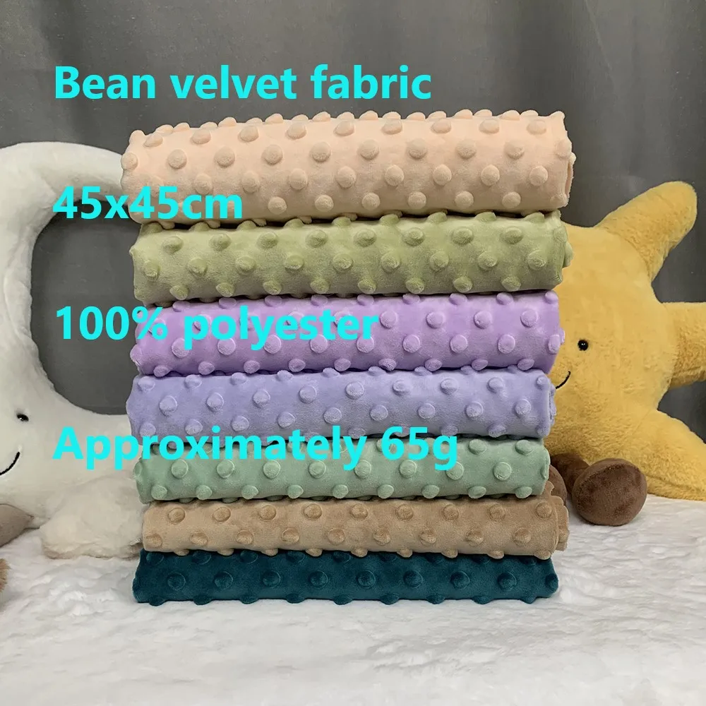 Sewbato 1mm Environmentally Friendly Minky Dot Fabric 45x45cm Soft Faux Fur Fabric Handmade Doll/baby Blanket Plush Fabric