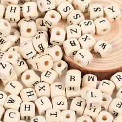 8/10MM Natural Grass Tree Letter Loose Wooden Beads for Jewelry Making DIY Bracelet Necklace Accessories