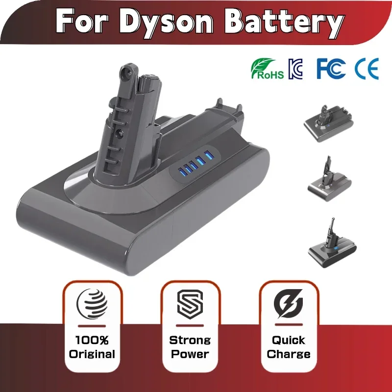 Vacuum Cleaner Battery for Dyson V6 V7 V8 V10 11 Series SV07 SV09 SV10 SV12 DC62 Absolute Fluffy Animal Pro Rechargeable Bateria