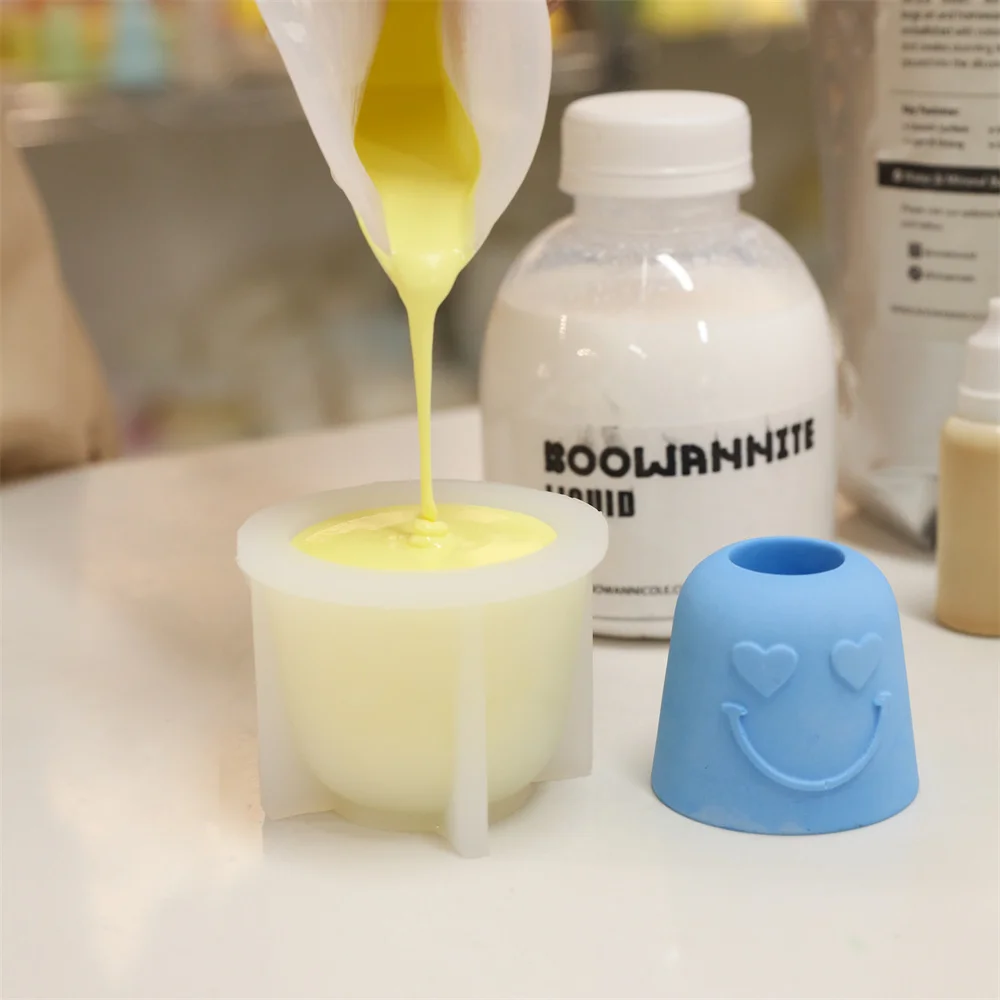 Boowan Nicole Pen Holder Concrete Silicone Mold Handmade Toothbrush Holder Jesmonite Mold Silicone Home Bathroom Decor