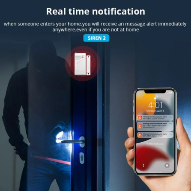 Nuovo allarme sirena intelligente Tuya WiFi 110dB |   Allarme di sicurezza wireless impermeabile IP65 con controllo vocale Alexa/Google Home