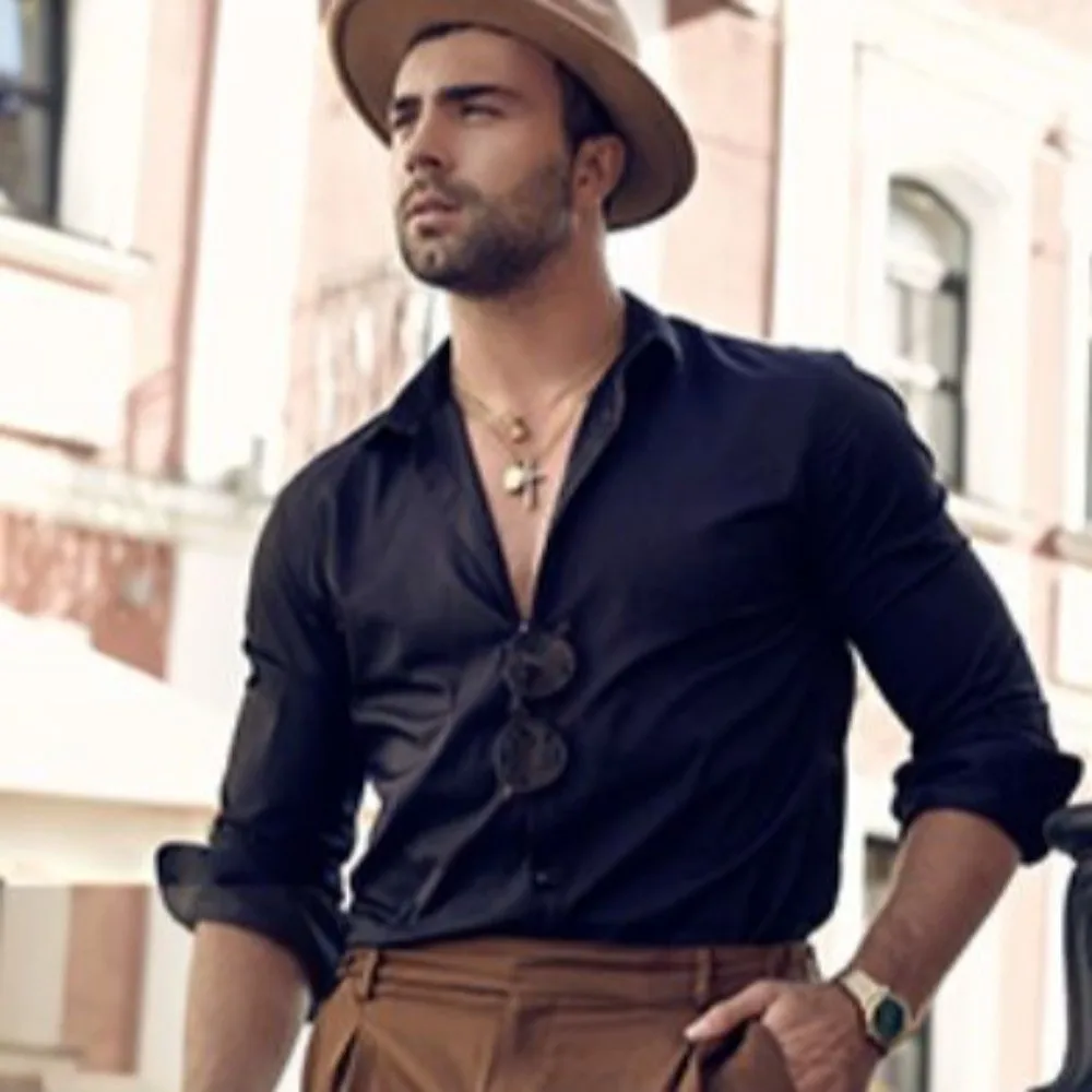 プラスサイズ メンズ ストレッチシャツ 防しわ フォーマル スリムフィット 長袖 ノーアイロン 高伸縮性 ビジネスカジュアル オフィスシャツ