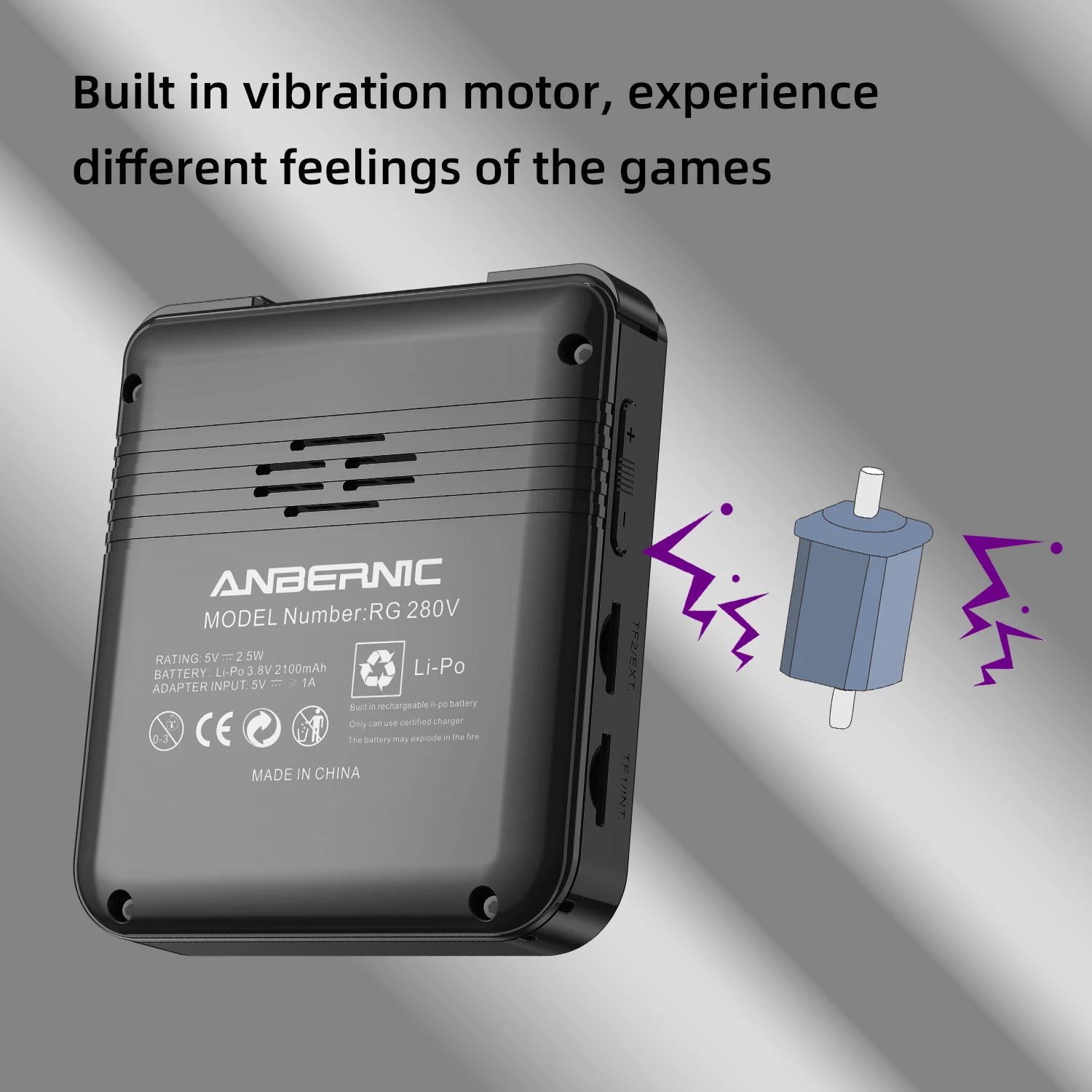 Anbernic-rg280vレトロゲームコンソール,2.8インチipsスクリーン,16g/64g,5000ゲーム,280v,子供向けギフト