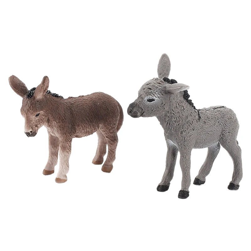 Simulação burro vida selvagem estatueta brinquedo pvc figuras animais decoração de mesa