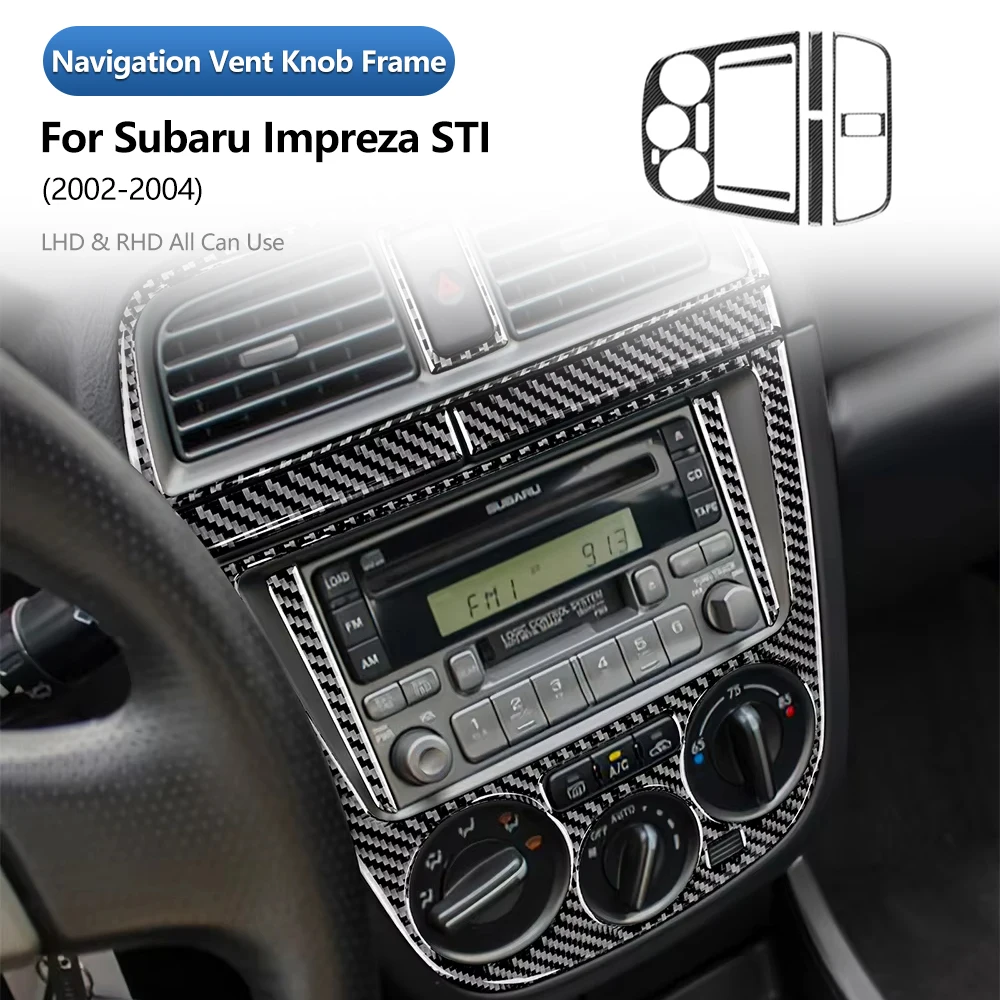 

Carbon Fiber Center Console Navigation Air Vent Knob Panel Trim for Subaru Impreza WRX STI 2002-2004 Dashboard Control Cover