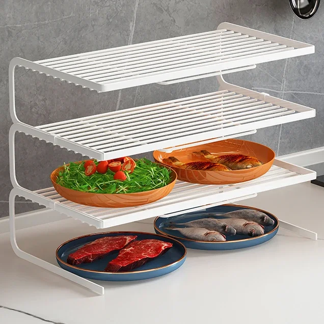 Kitchen Multi-layer Vegetable Preparation Tray Storage Rack Hot Pot Vegetable Preparation Table Desktop Shelf Box Division