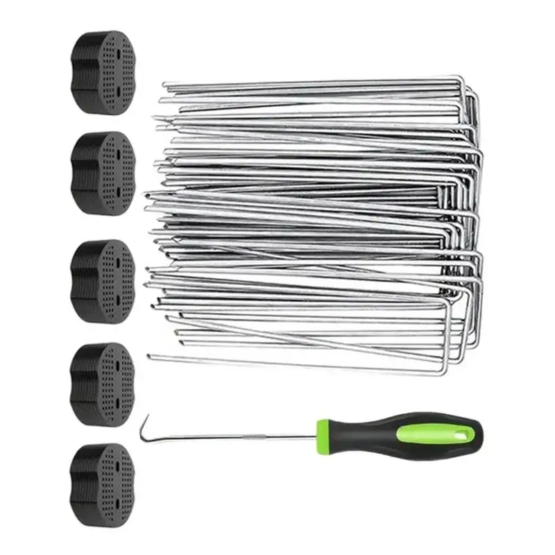 

Ground U Stakes U Shape Turf Securing Stakes Rust-Proof Landscape Pins Multifunctional Gardening Supplies For Fence Installation