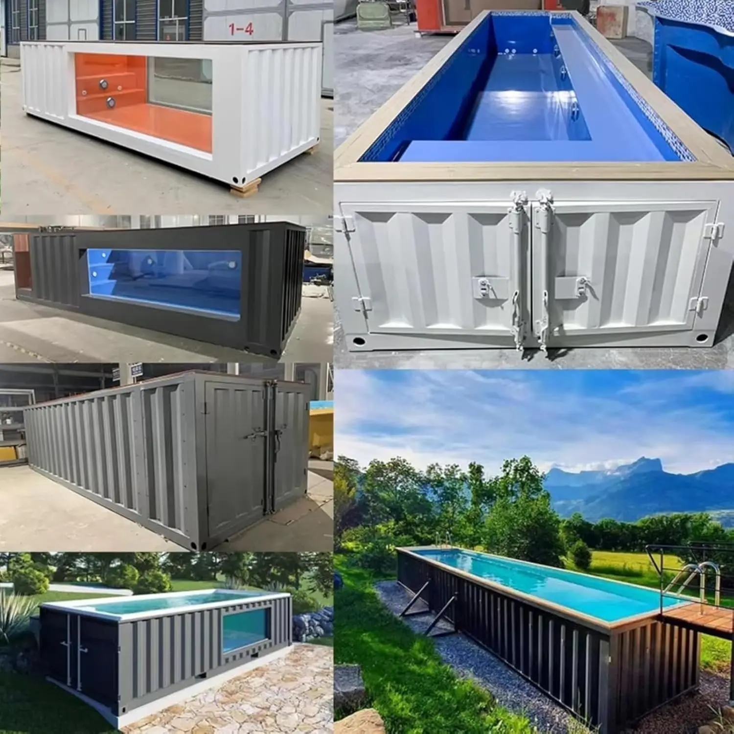 Customizable Container Swimming Pool 20ft Prefabricated Container Swimming Pool Suitable for DIY Installation in Small Yard
