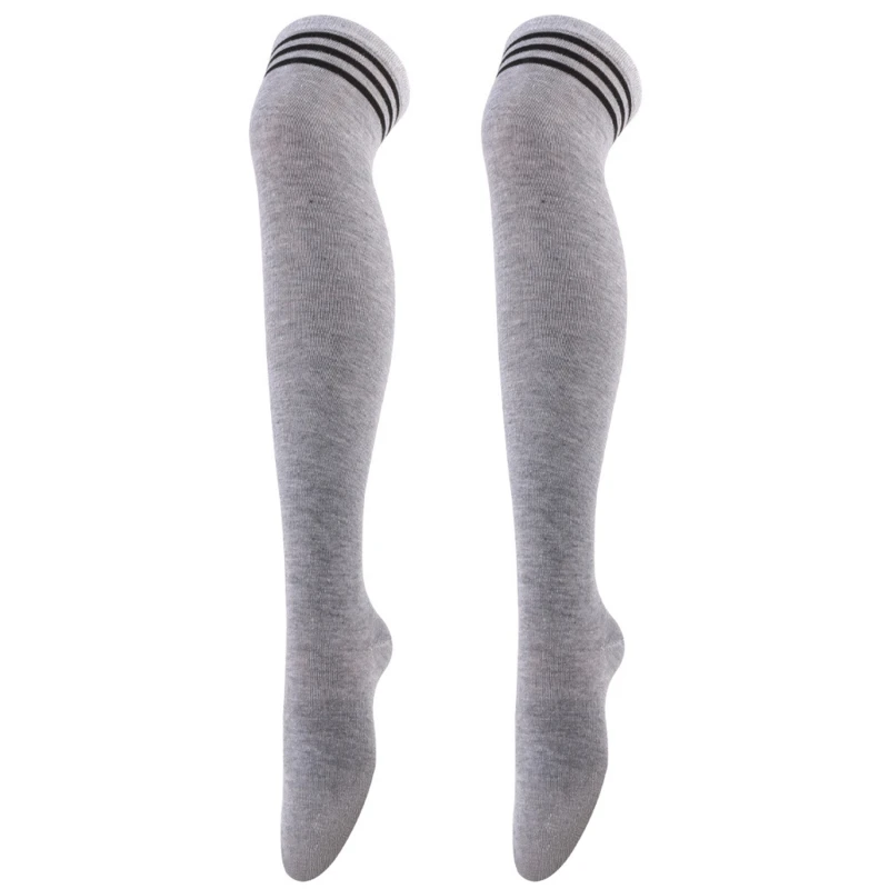 Schwarz/weiß gestreifte lange Socken für Damen, sexy Overknee-Oberschenkelstrümpfe, Overknee-Strümpfe, Damen und Mädchen, warme lange Röhrensocken ﻿ – Detail 24