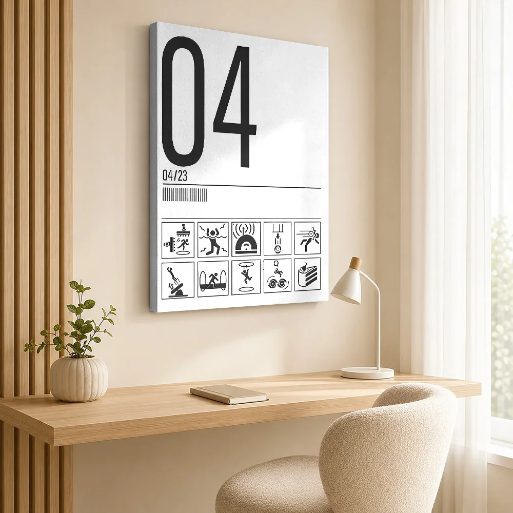 Portal 2 Test Chamber Graphic Canvas Painting Posters Bold Style Wall Decor With Personalized Photo For Study Ideal Gamer Gift