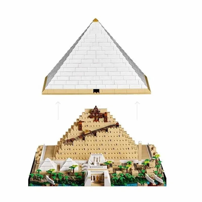 Compatible 21058 Egypt The Great Pyramid of Giza City Architecture Street View Building Blocks Construction Bricks Toys For Kids