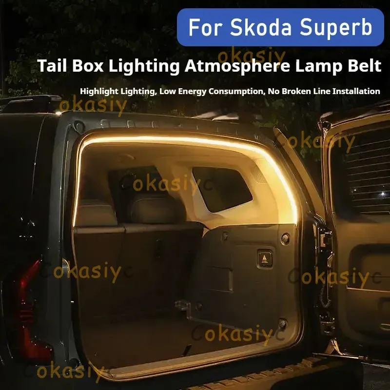 

Rear Trunk LED Light Bar Strips Trunk Interior Decorative Lamp Strip Fit For Skoda Superb Auto Interior Accessories