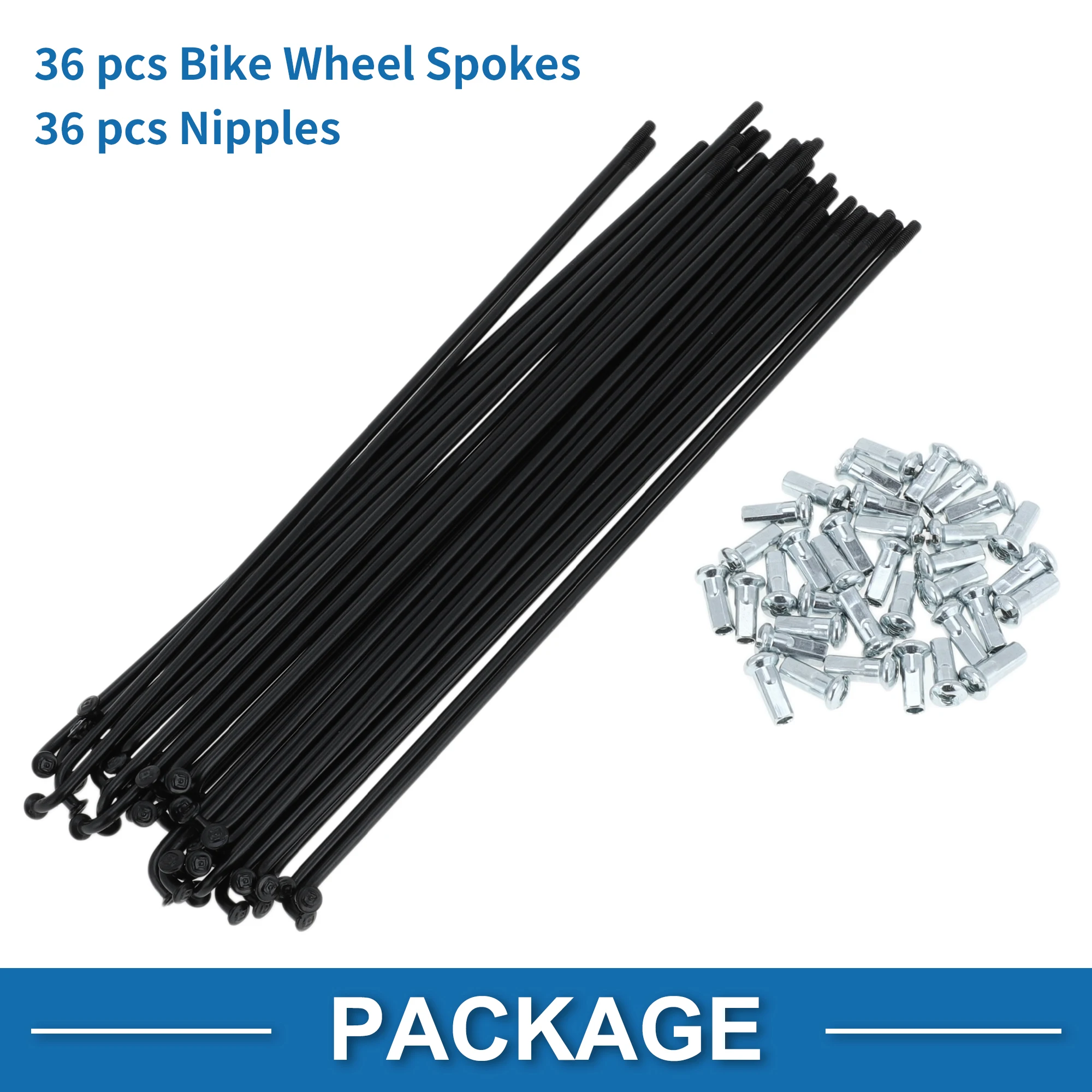 X Autohaux Fahrradspeichen 12G 125/134/136/155/160/170/175/183/185 mm Länge Fahrrad-Radspeichen Ersatzteile Kohlenstoffstahl Schwarz