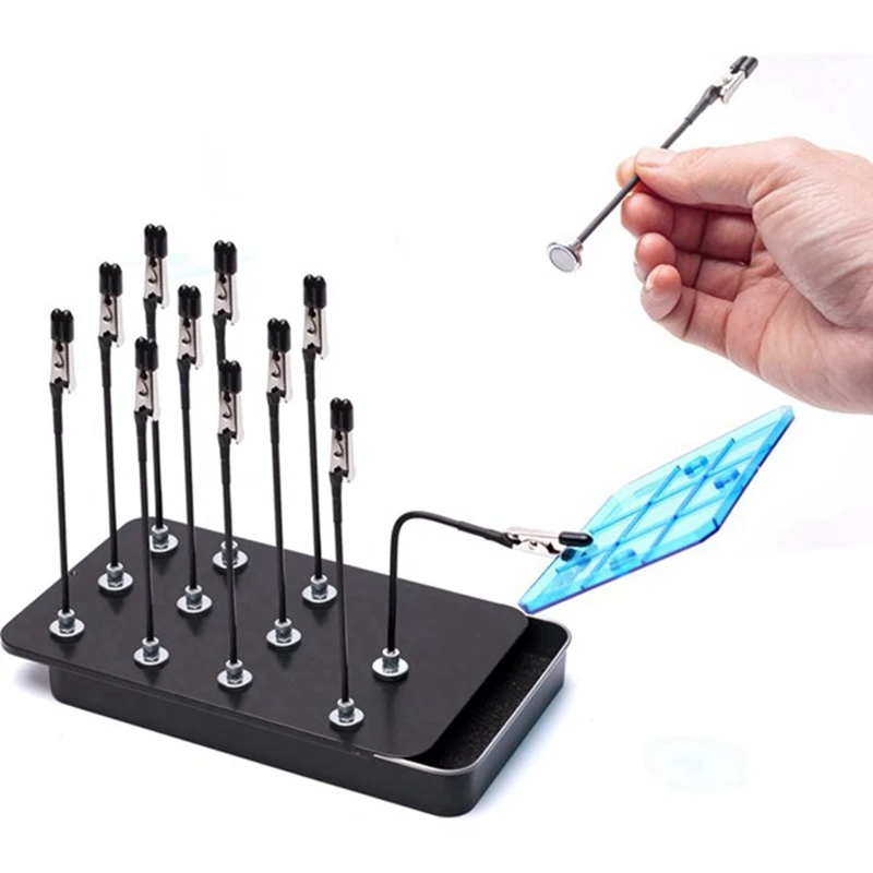 Modelo de Pintura Stand Base Holder Magnetic Bendable Jacaré Clipe Sticks Grupo Ferramentas de Modelagem para Aerógrafo Fácil Instalação 12 Pcs