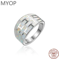 MYOP 2024 Jewelry 925 Sterling Silver Texture Shiny Hard Stand Out Europe And The United States Opal Ring Women Custom Wholesale