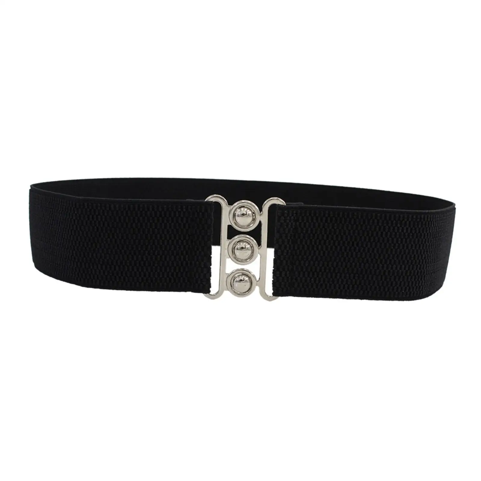 Women Elastic Waist Belt Lightweight Elegant Lady Cinch Three Rows Buckles Belt for Holidays Shopping Travel Sweaters Jeans