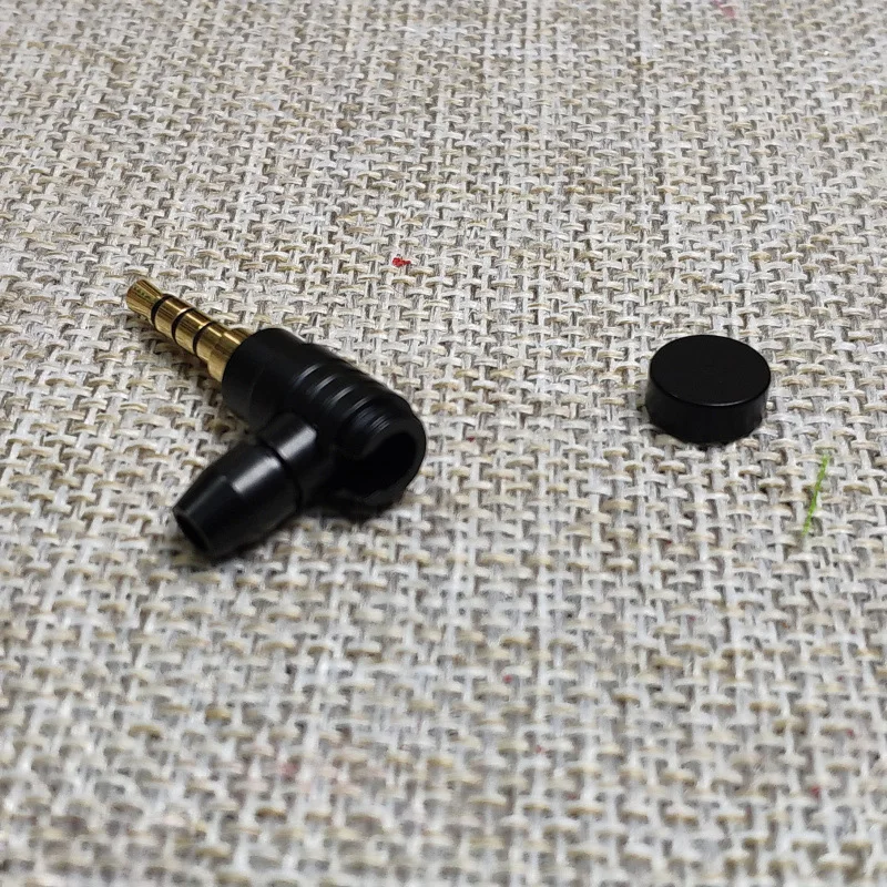 Enchufe de auriculares de 10 piezas, 3,5mm, 90 grados, ángulo recto, cobre chapado en oro, 3/4 polos, adaptador de Metal estéreo 3,5, conectores de cable para auriculares