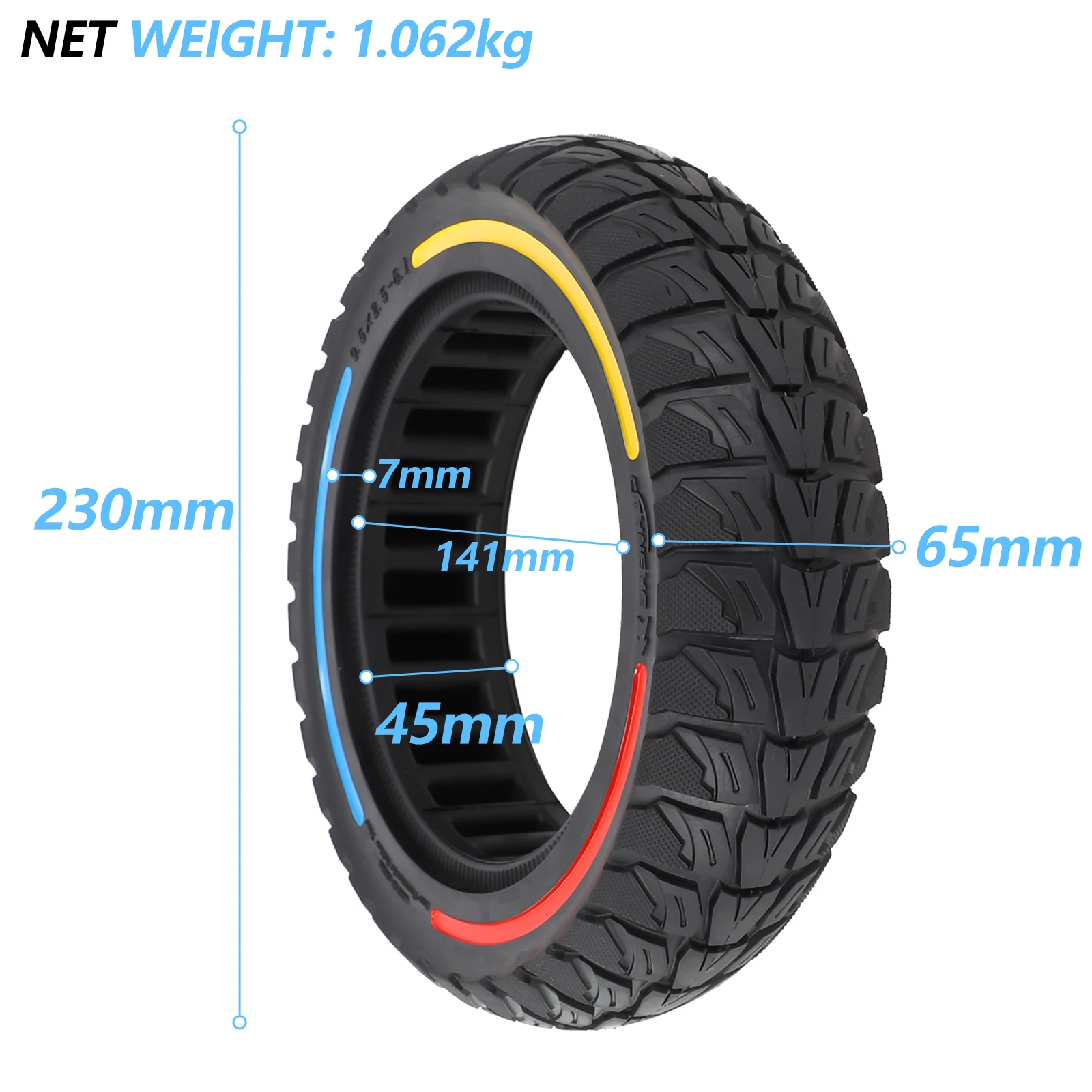 Solid Tire 9.5x2.50-6.1 Compatible with For NIU KQI3 Electric Scooter Robust Rubber Material for Private Property Riding