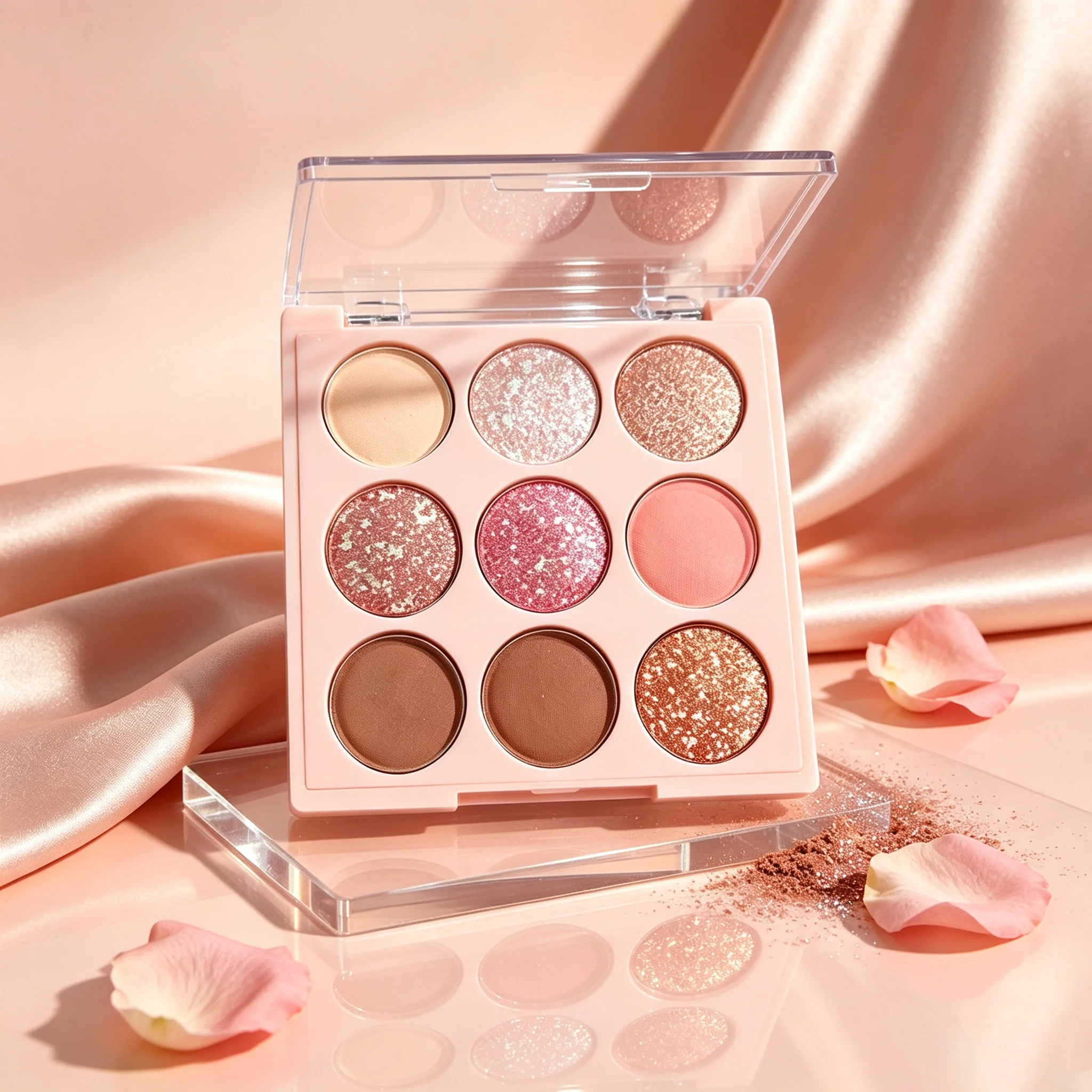 9‑Grid Multi‑Functional Highlighter Blush Contour Palette, All‑in‑One with Eyeshadow, Highlighter, Blush & Contour, Versatile Oat‑Rose Shades, Perfect for Daily Looks, Gift Choice for Girlfriends & Besties