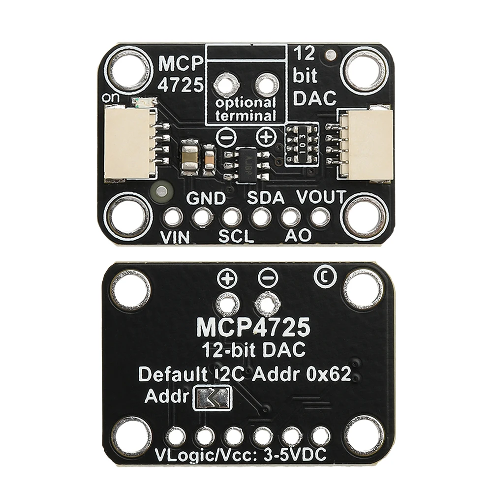 MCP4725 12-bit DAC Digital-to-Analog Converter Module I²C Interface Integrated EEPROM Memory 2.7-5.5V