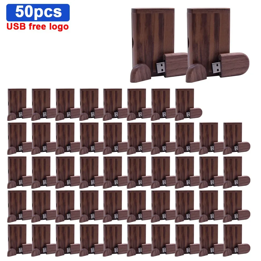 50pcs/lot USB Flash Drive Pen Drive For wedding wooden usb2.0+box8GB 128GB 64GB 32GB Pendrive USB Memory Stick Personalize logo