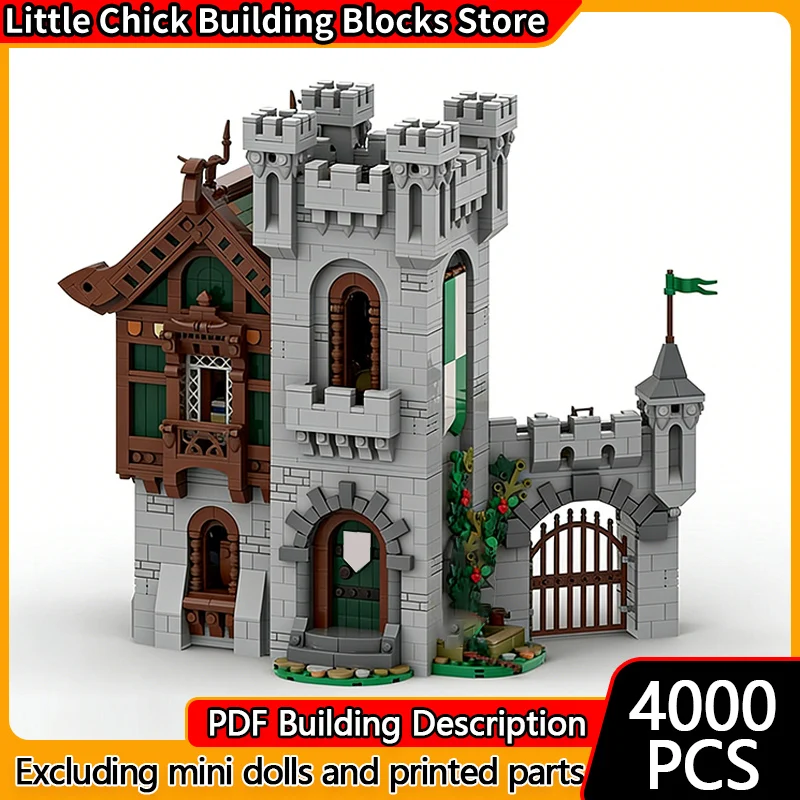 

City Street View Model MOC Building Bricks Medieval Highland Manor Modular Technology Children Holiday Gifts Assemble Toys Suit