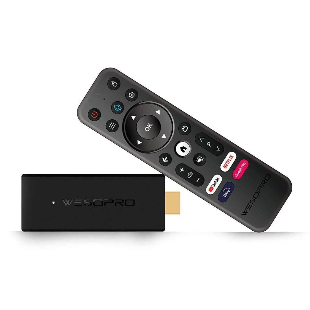 WESOPRO Android TV Stick G2 Smart IPTV Dongle 2GB RAM 16GB ROM 2.4GHz 5.0GHz Wifi 6 BT5.0 4K 30pfs With ATV VS Fire Mi TV Stick