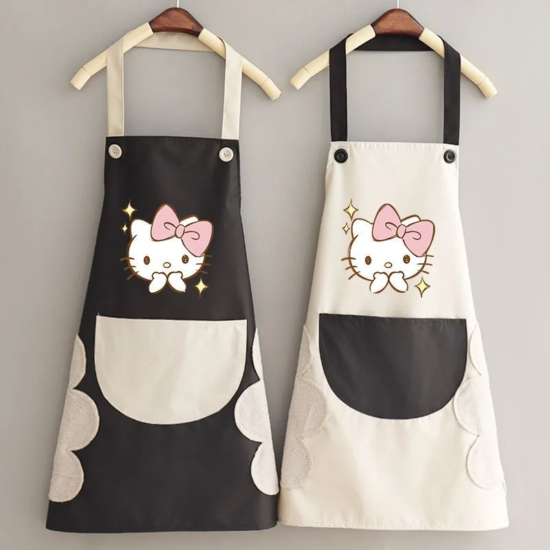 1pc Sanrio Hello Kitty Cute Apron Simple Style Apron Cute Pink Waist Apron Kawaii Housework Household Workwear Kitchen Supplies