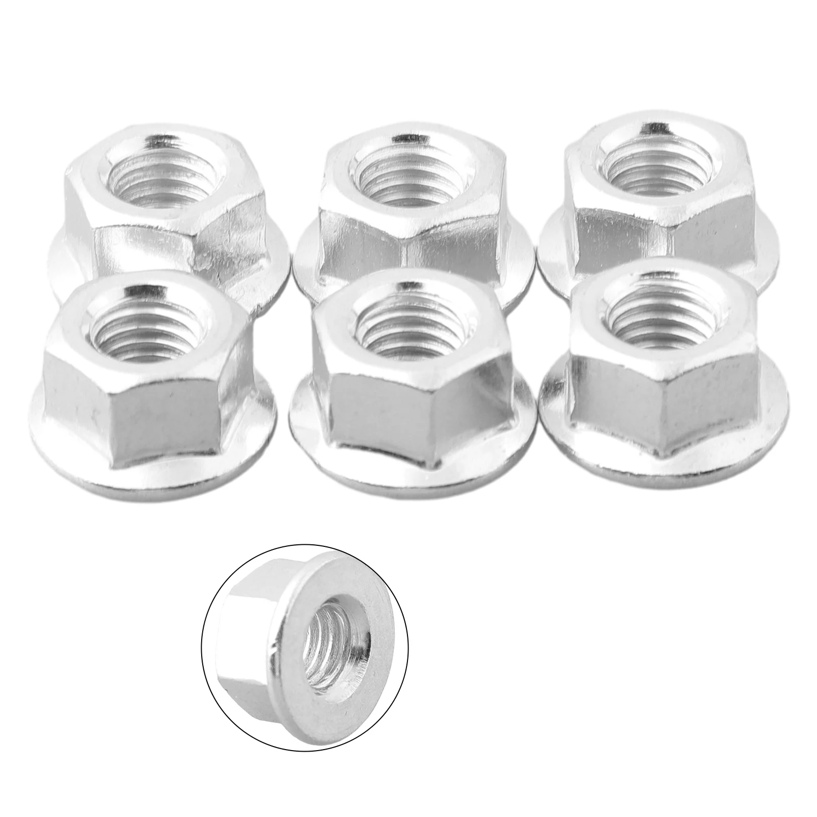 6 Pack Chainsaw Guide Bar Nuts Replacement For Part 503220001 Metal Flange Bar Lock Hex Nuts Accessories