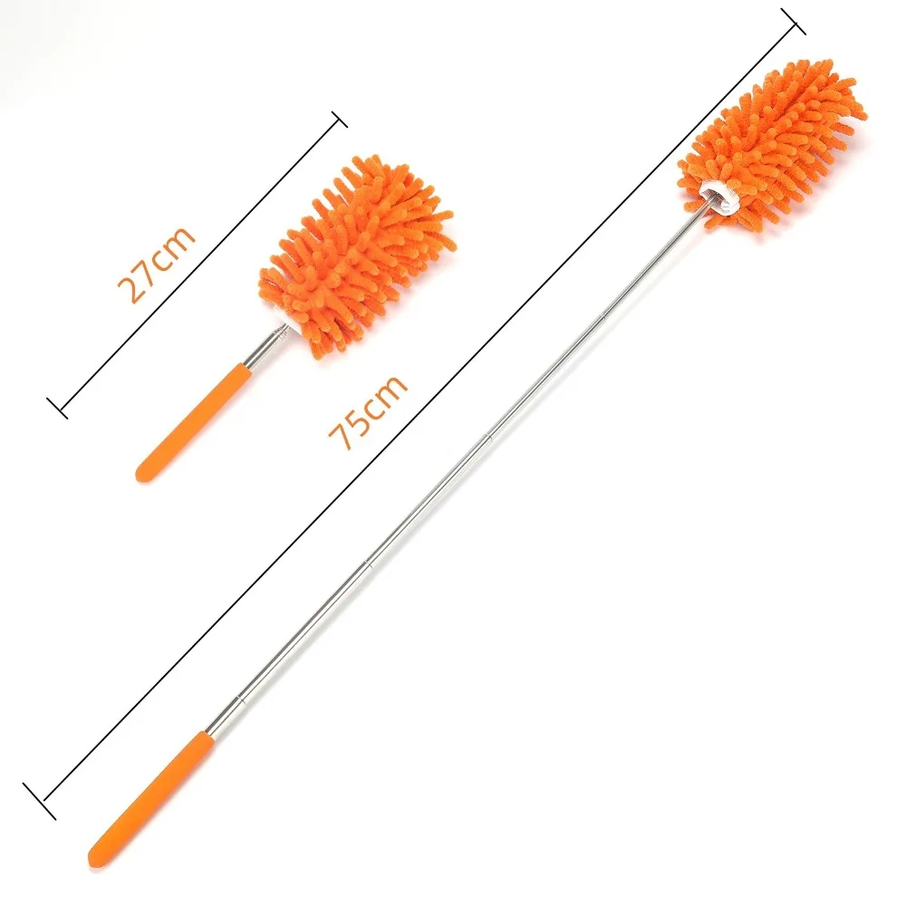 1pc Extendable Handle Feather Duster Telescopic Dust Brush Cobweb Brush Catcher Mites Gap Dust Car Home Cleaning Tools